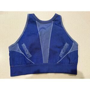 Gymshark Turbo High Neck Seamless Sports Bra in Blue S‎